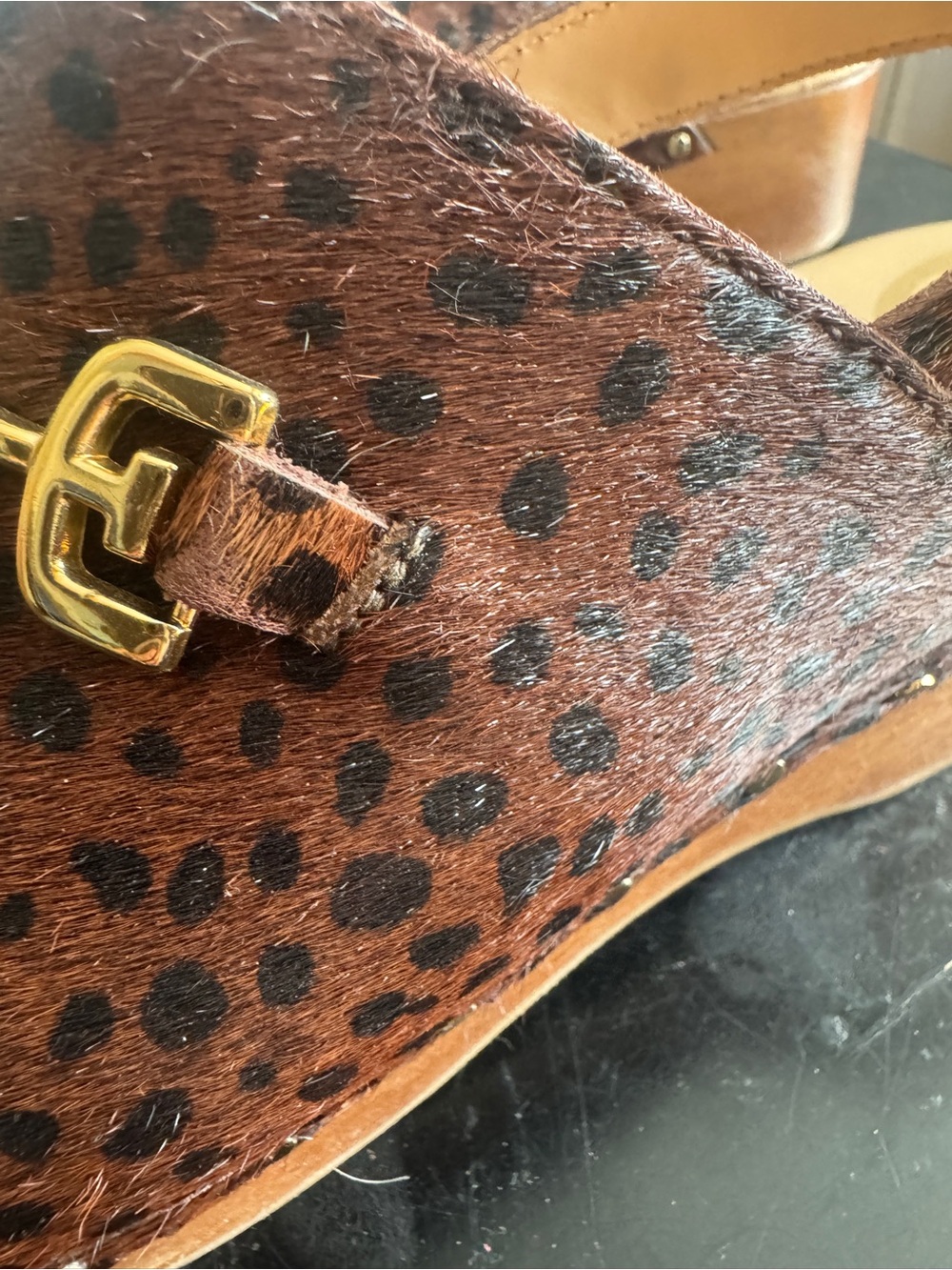 SAM EDELMAN Made In Brazil Haircalf Hilda Spotted Leopard Clogs EU 39 / US 9 - Picture 5 of 10